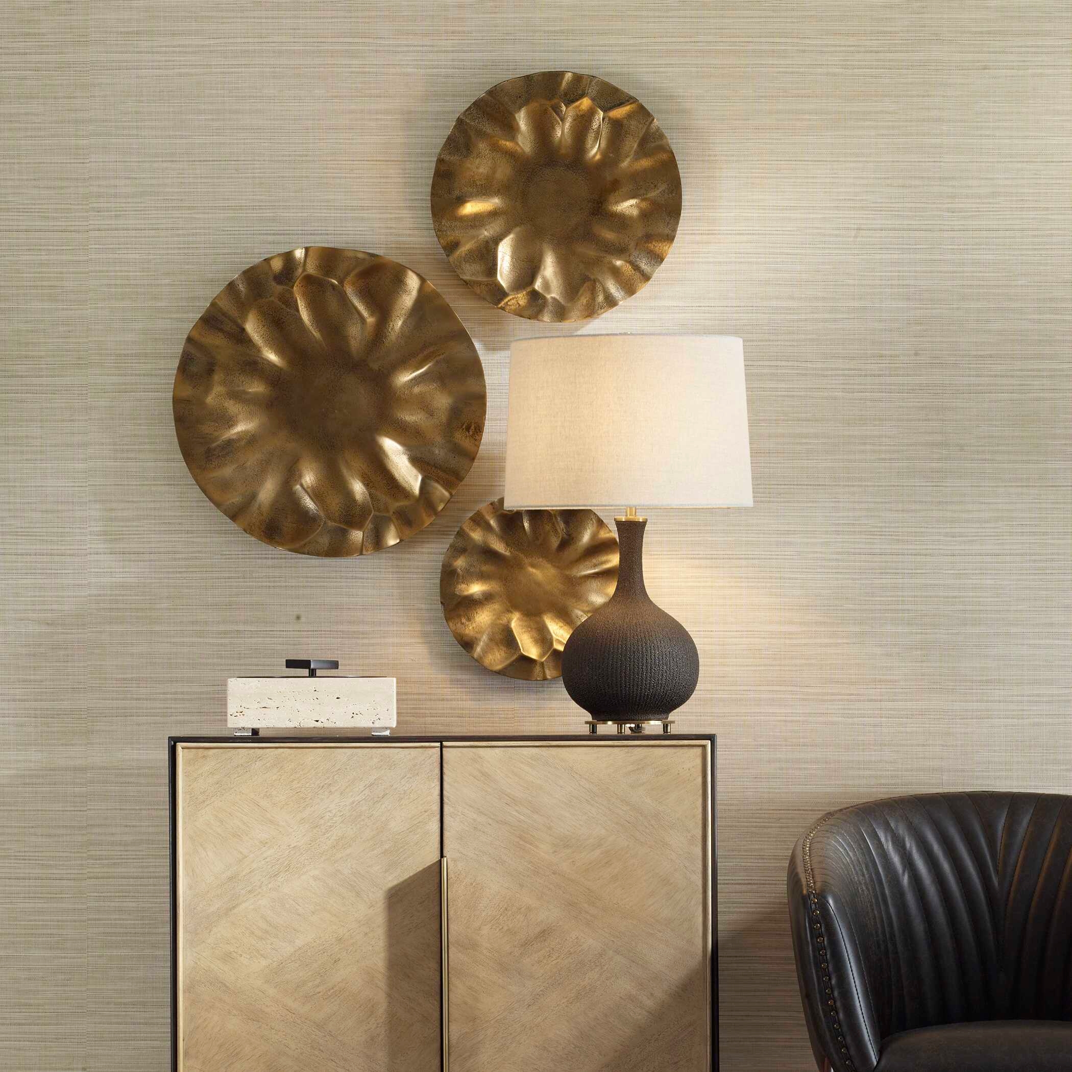 Uttermost Peonia Peonia Outdoor Gold Wall Art