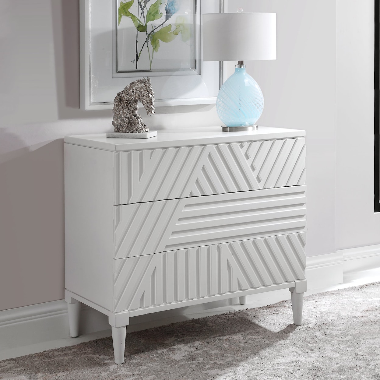 Uttermost Accent Furniture - Chests Colby White Drawer Chest