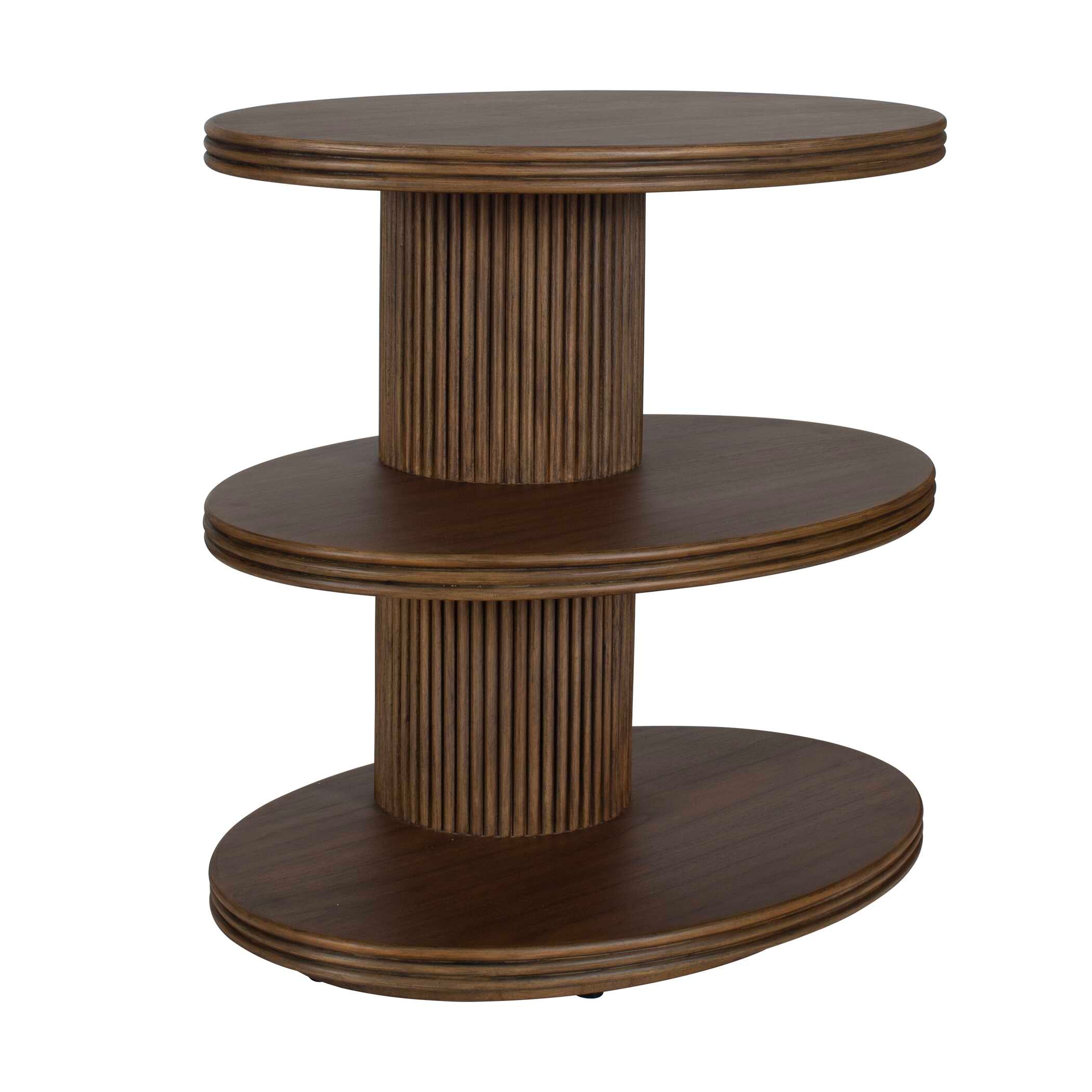 Top Tier Oval Walnut Side Table