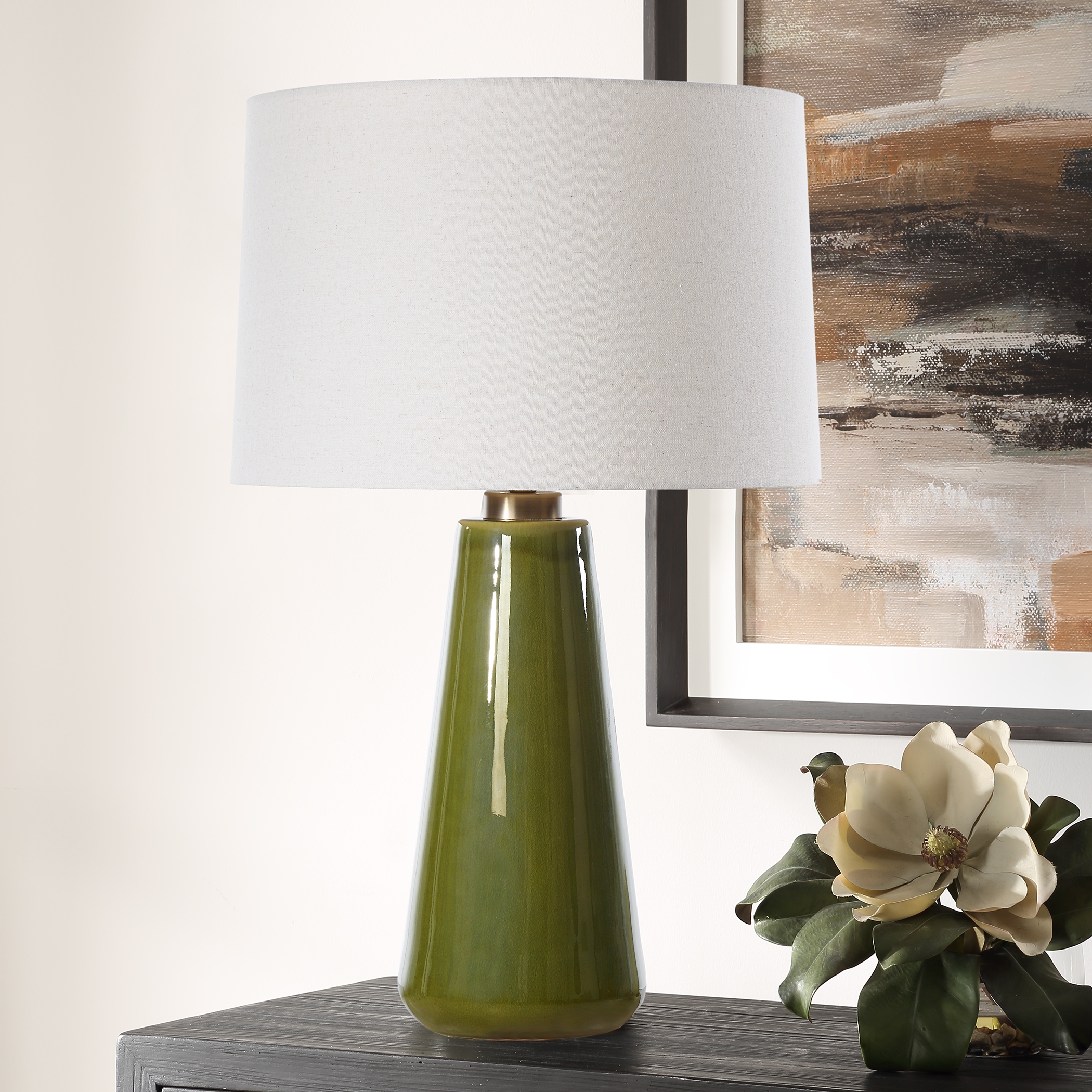 Kelley Moss Green Table Lamp