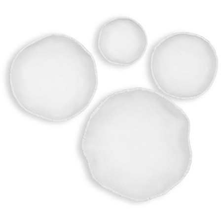 Lucky Coins White Metal Wall Bowls Set/4