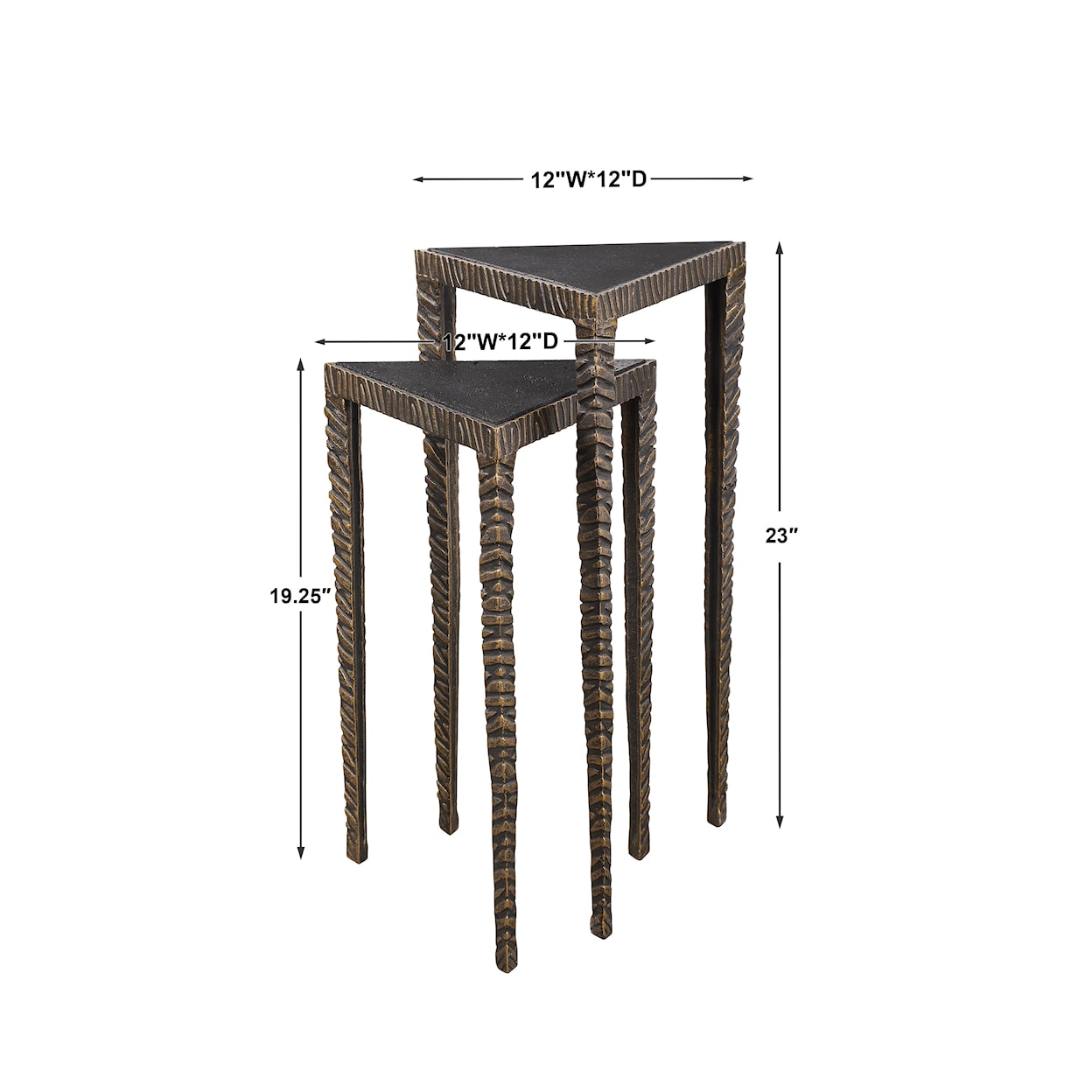 Uttermost Accent Furniture - Occasional Tables Triangular Accent Tables, S/2