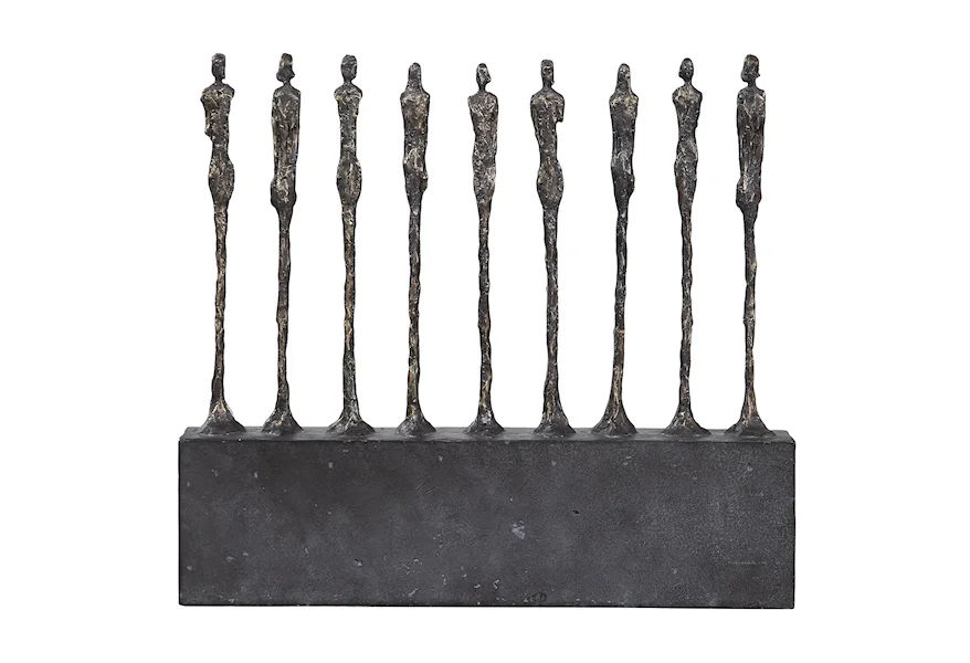 Accessories - Statues and Figurines Stand Together Aged Gold Figurine by Uttermost at Sheely's Furniture & Appliance