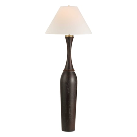 Pravin Dark Wood Floor Lamp
