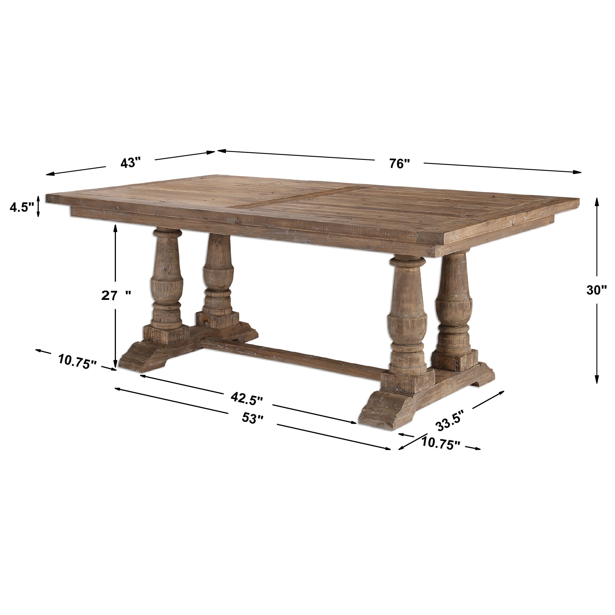 Uttermost Accent Furniture Stratford  Salvaged Wood Dining Table