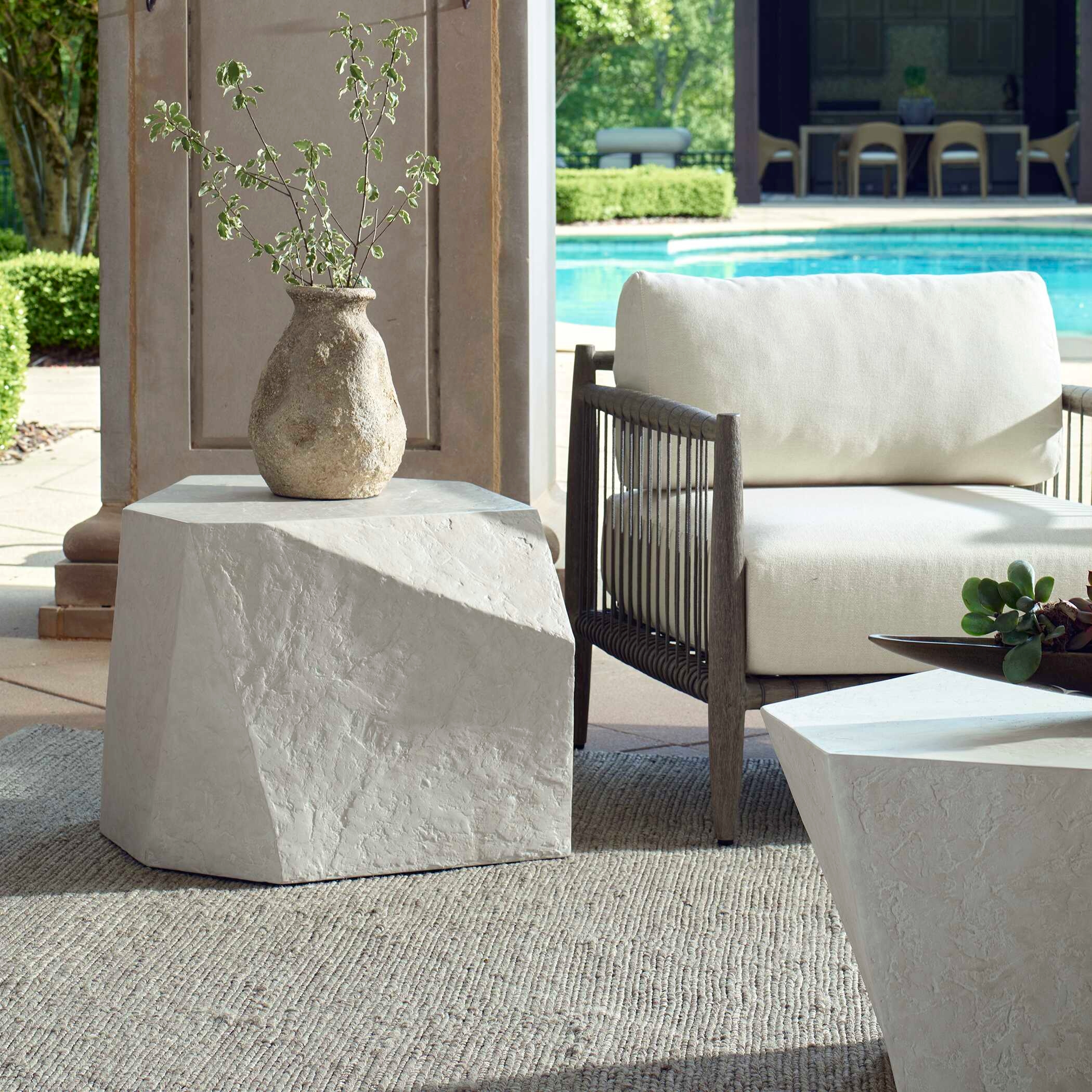 Uttermost Parra Parra Limestone Outdoor Side Table