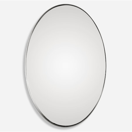 Pursley Brushed Nickel Oval Mirror