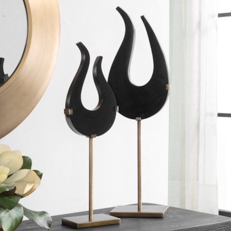 Black Flame Sculptures S/2