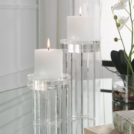 Crystal Pillar Candleholders Set/2