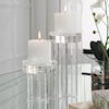 Uttermost Crystal Crystal Pillar Candleholders Set/2