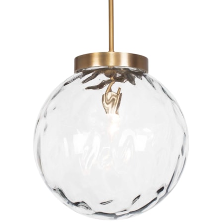Gaia 1 Light Watered Glass Pendant