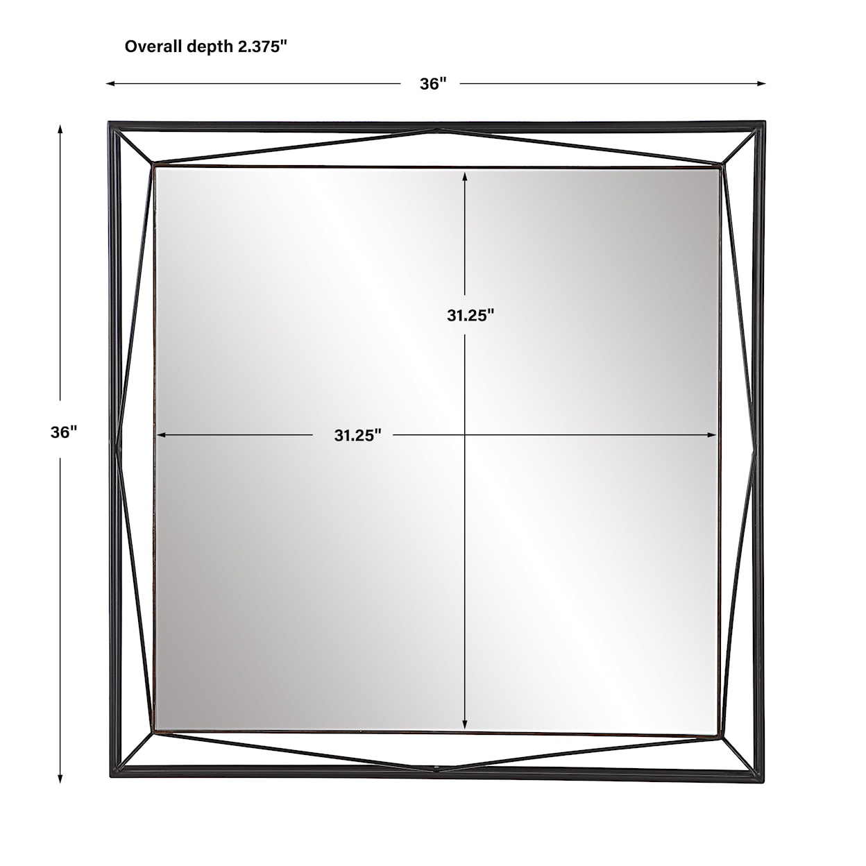 Uttermost Entangled Modern Square Mirror