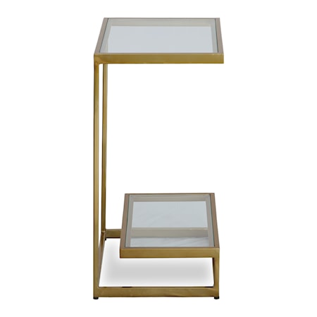 Musing Brushed Brass Accent Table