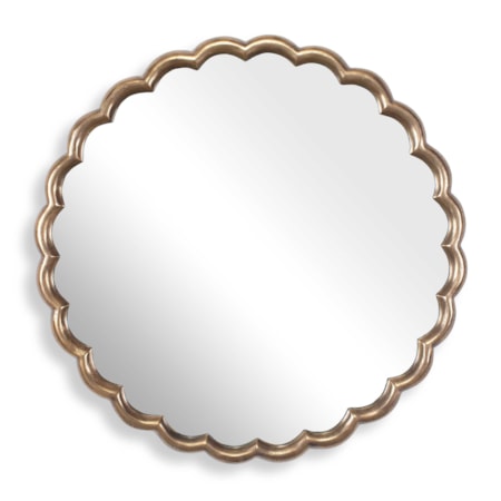 Cerrito Antique Brass Round Mirror