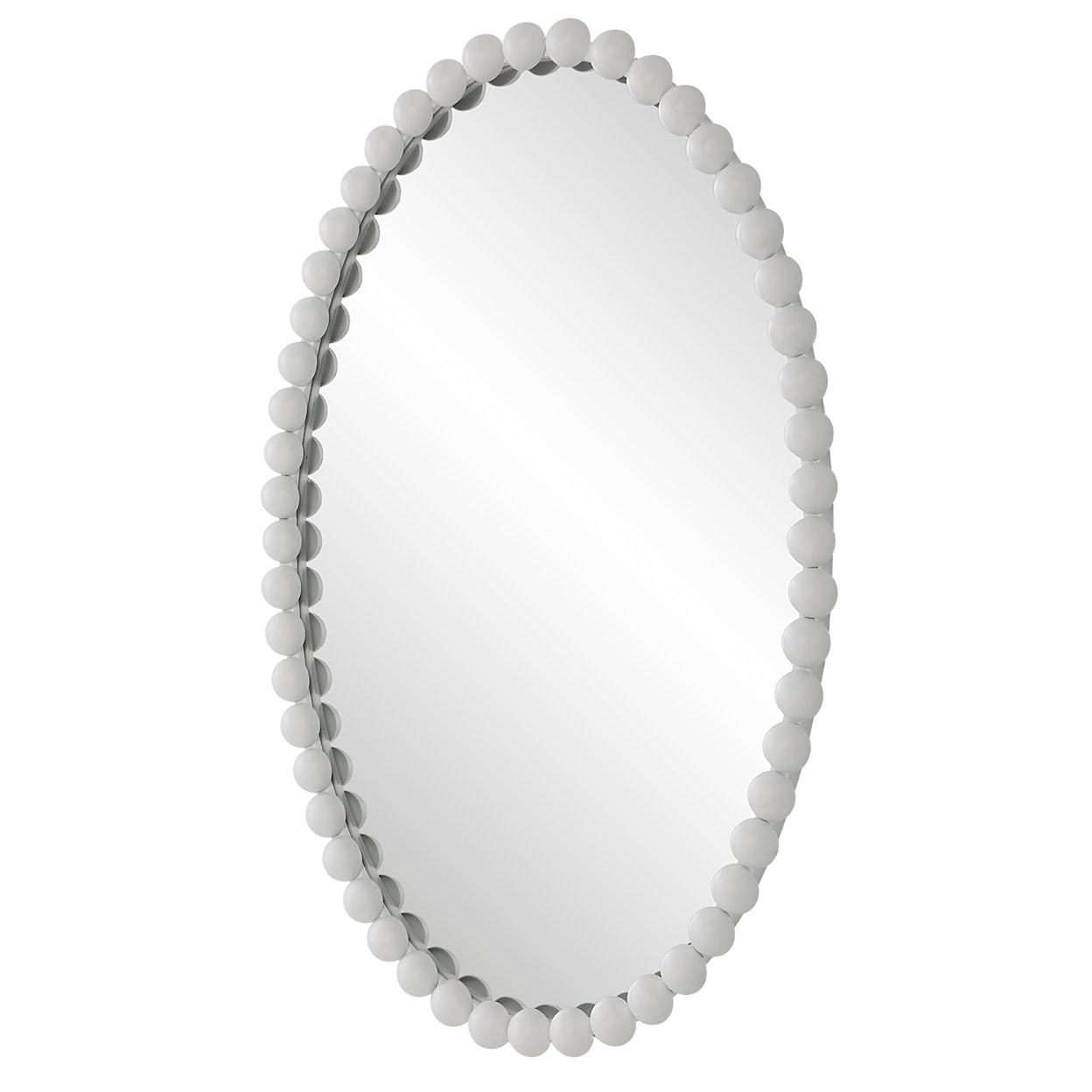 Uttermost Serna Oval Wall Mirror with White Mirror Trim