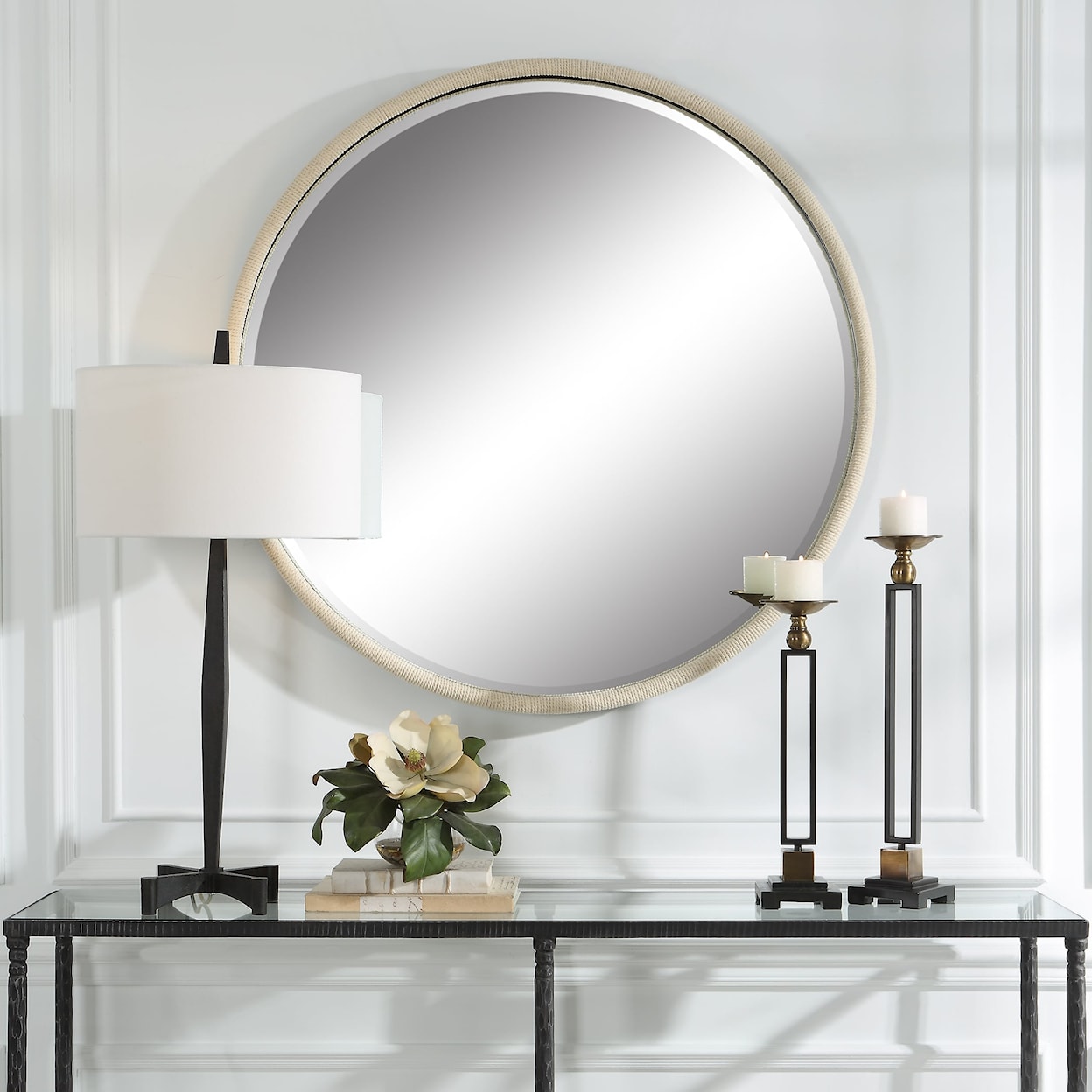 Uttermost Ranchero Ranchero White Round Mirror