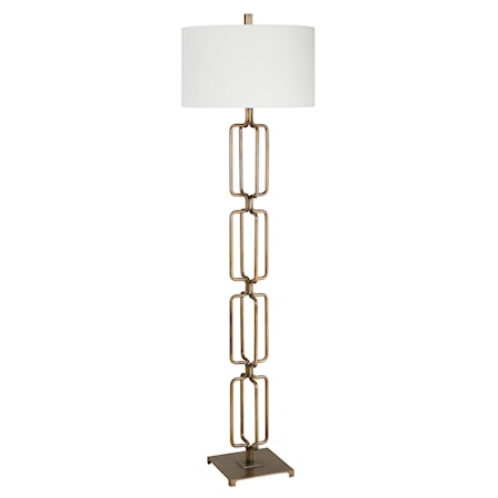 Link Brushed Gold Floor Lamp