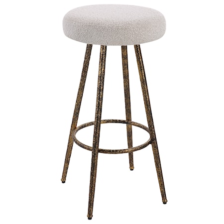 Braven White Fabric Counter Stool