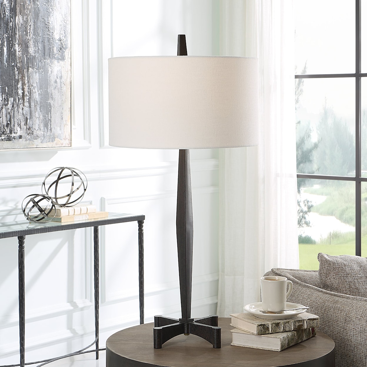 Uttermost Counteract Rust Metal Table Lamp with Tapered Base