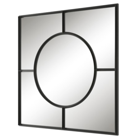 Square Window Wall Mirror with Deep Channels