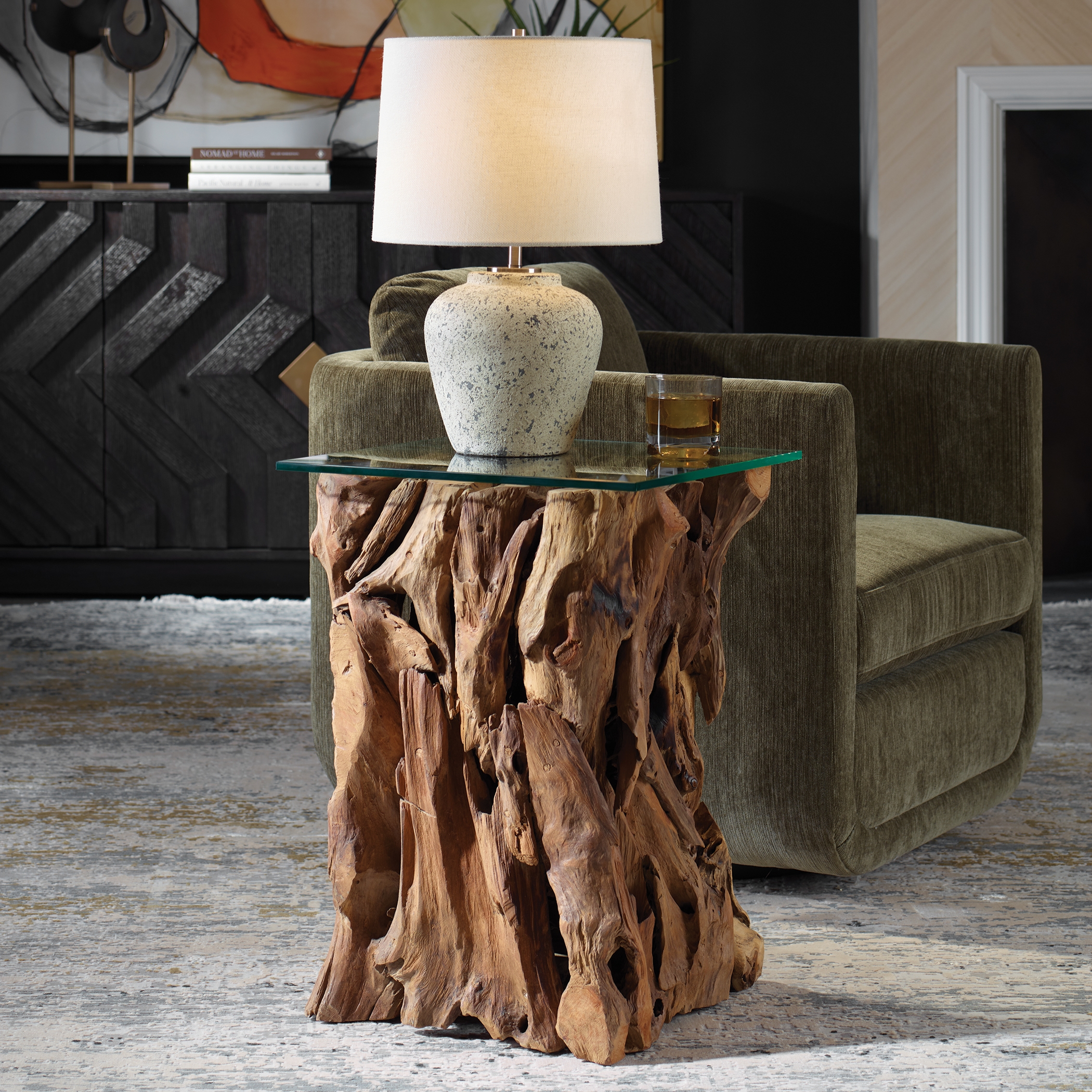 Uttermost Rozel Rozel Teak Wood End Table