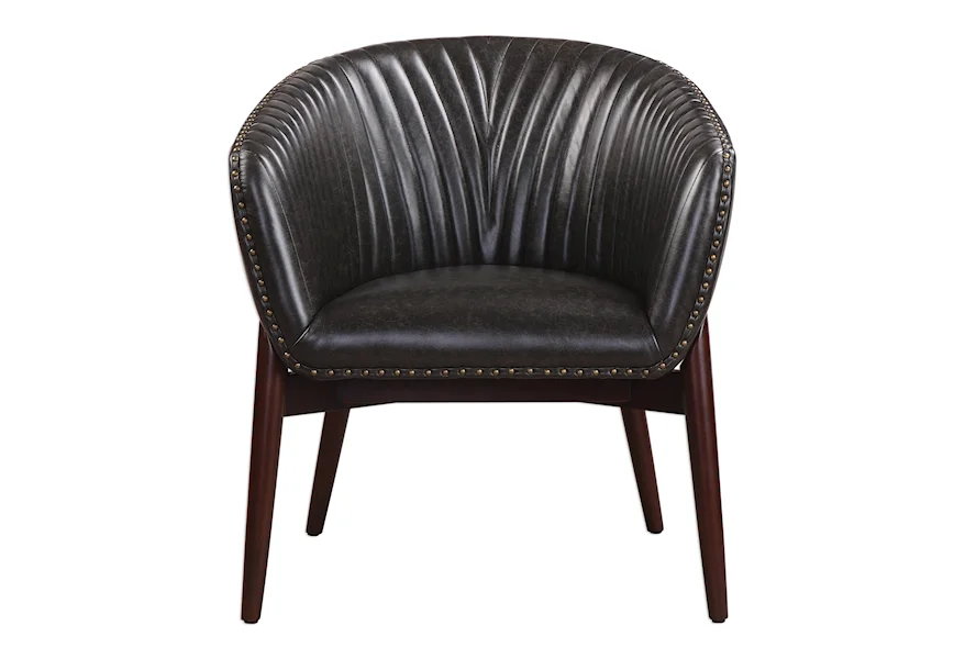 Accent Furniture - Accent Chairs Anders Chenille Accent Chair by Uttermost at Del Sol Furniture