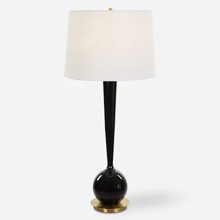 Brielle Polished Black Table Lamp