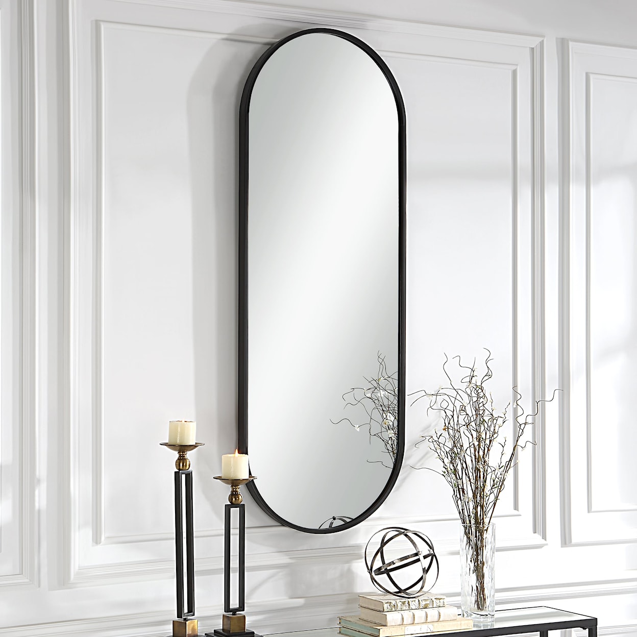 Uttermost Varina Varina Tall Black Mirror