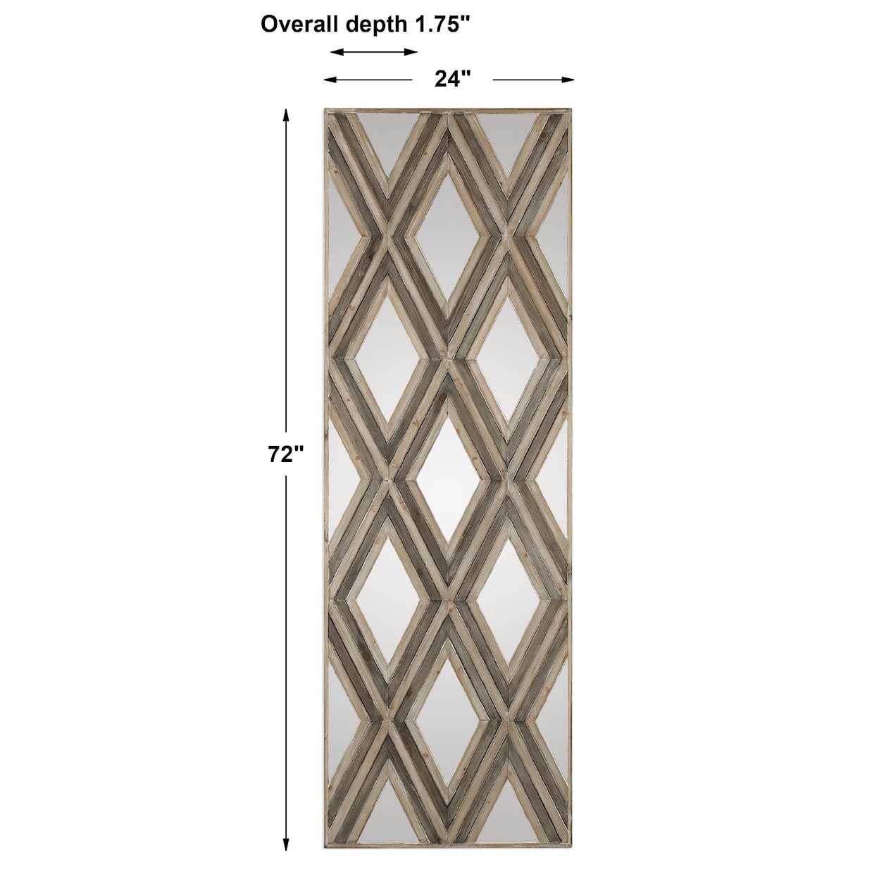 Uttermost Alternative Wall Decor Tahira Geometric Argyle Pattern Wall Mirror