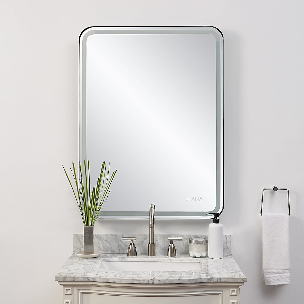 Uttermost Crofton Crofton Lighted Black Large Mirror