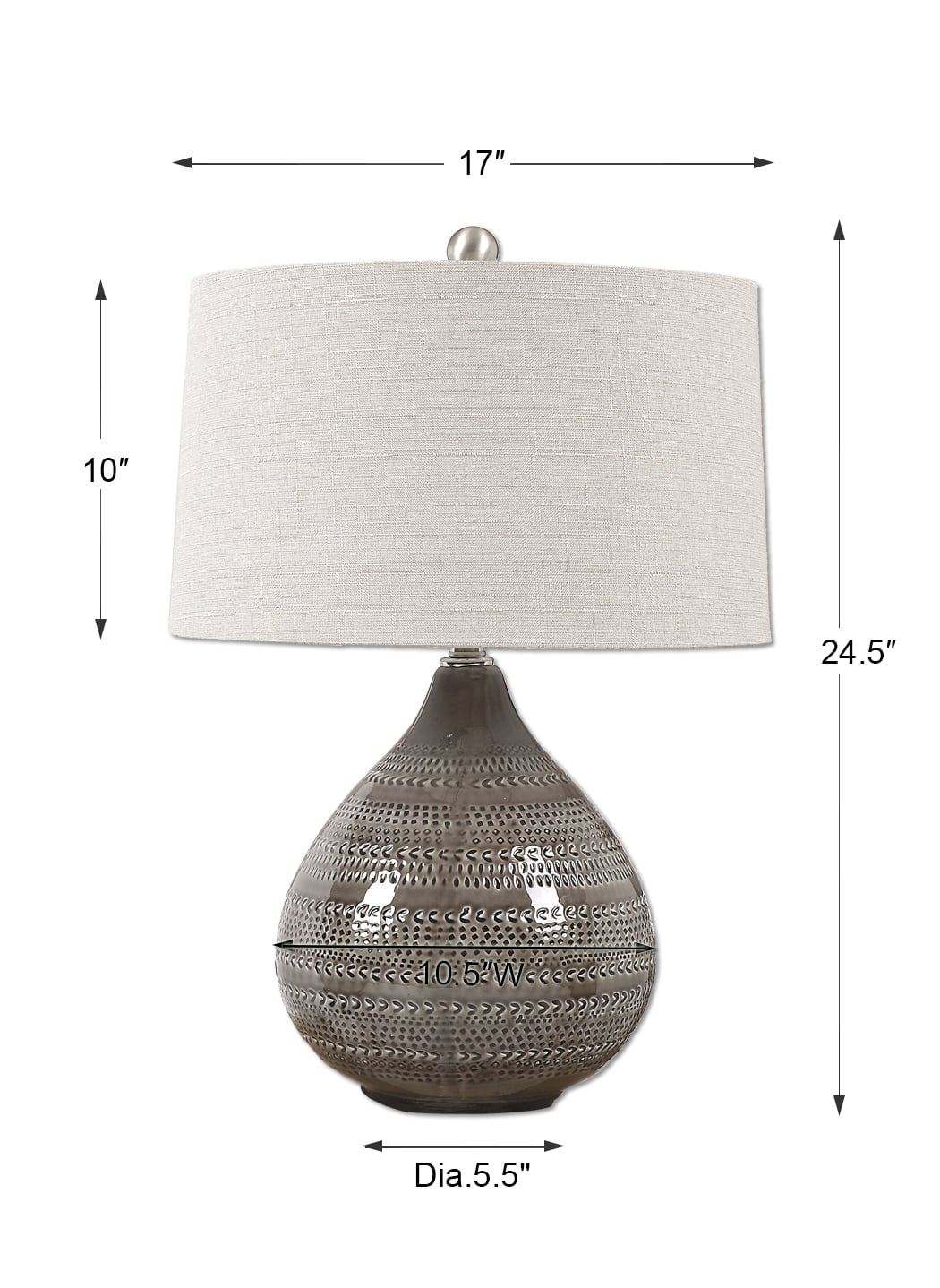 Uttermost Table Lamps Batova Smoke Gray Lamp