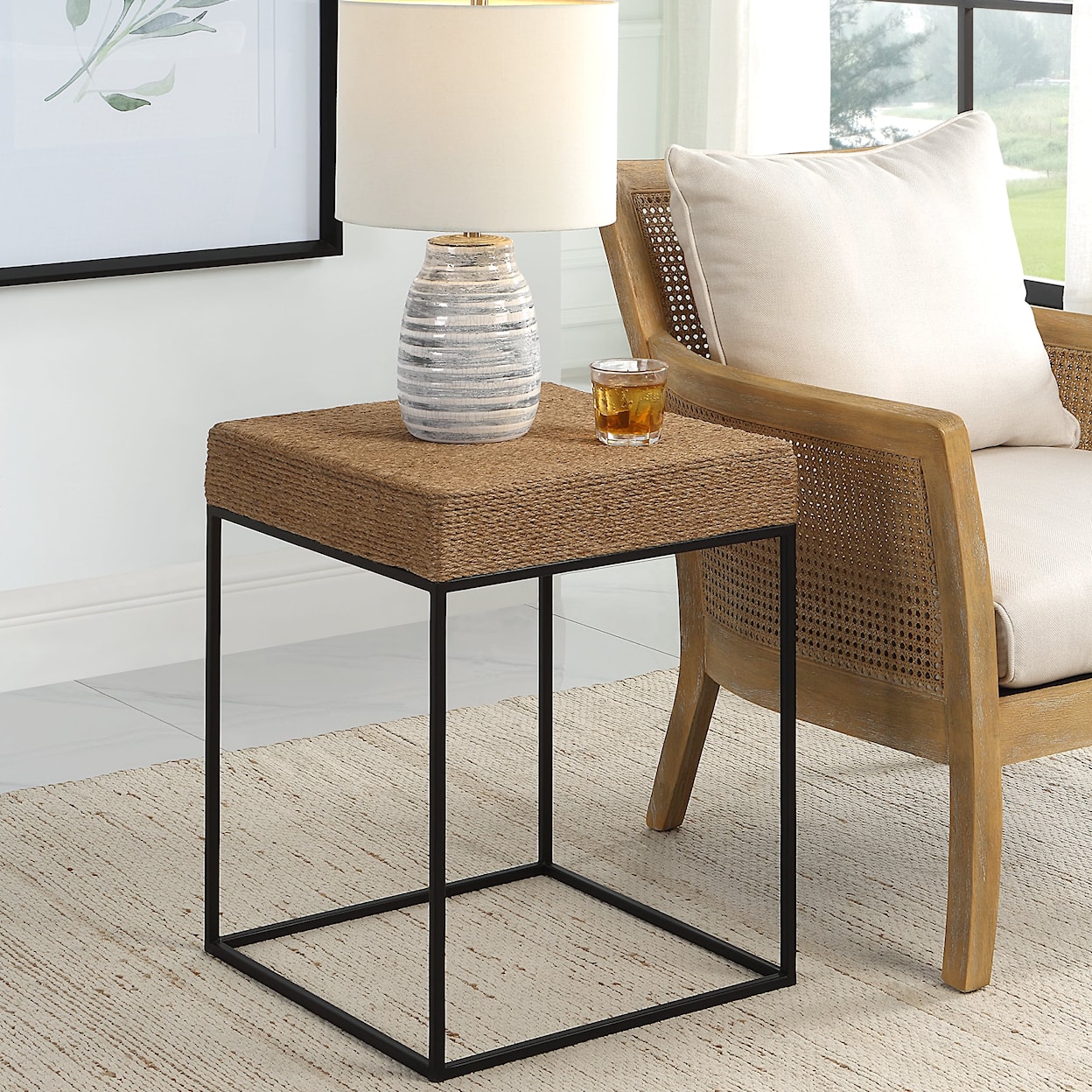 Uttermost Laramie Laramie Rustic Rope Accent Table