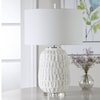 Uttermost Table Lamps Caelina Textured White Table Lamp