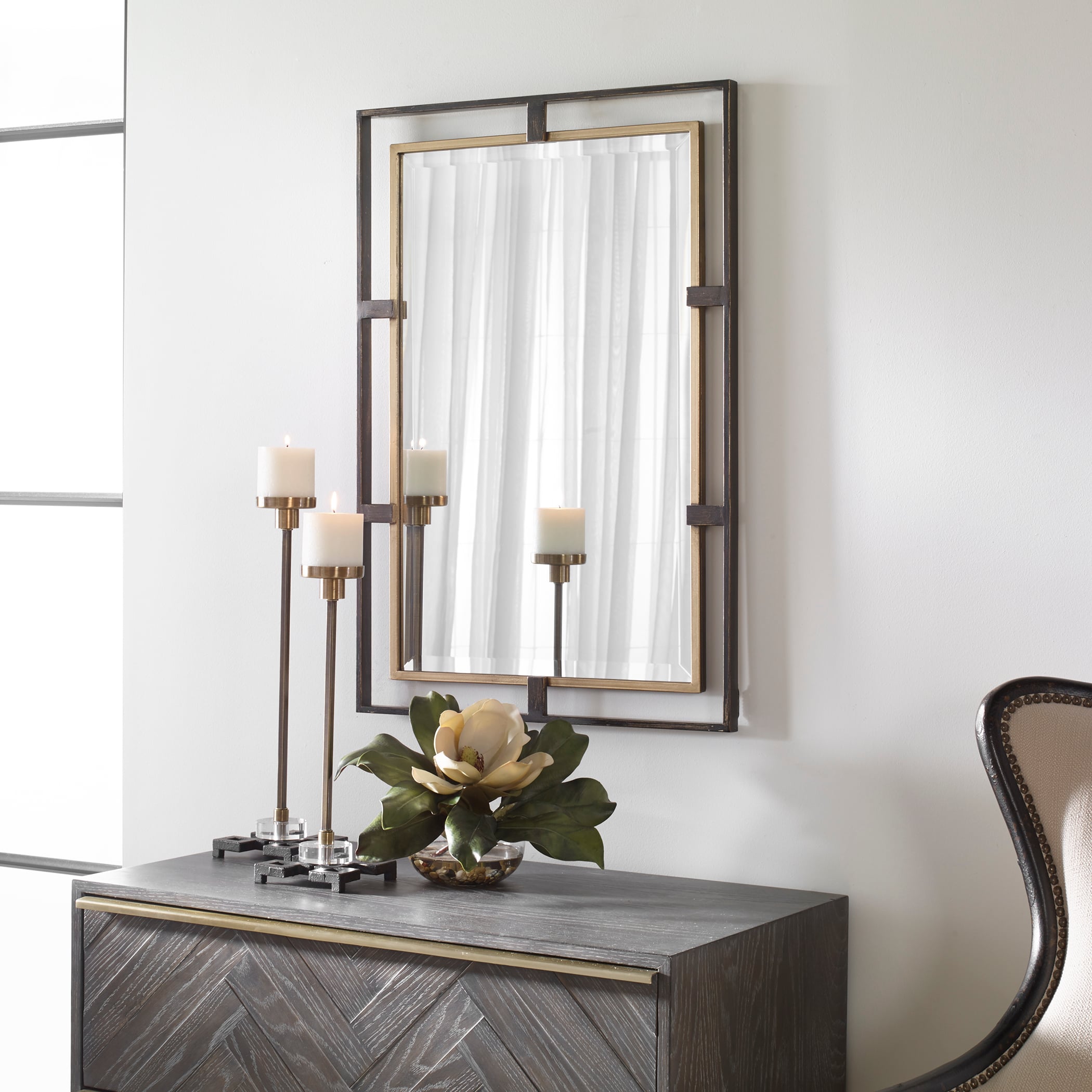 Uttermost Carrizo Carrizo Gold & Bronze Rectangle Mirror