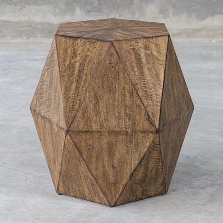 Honey Geometric Accent Table