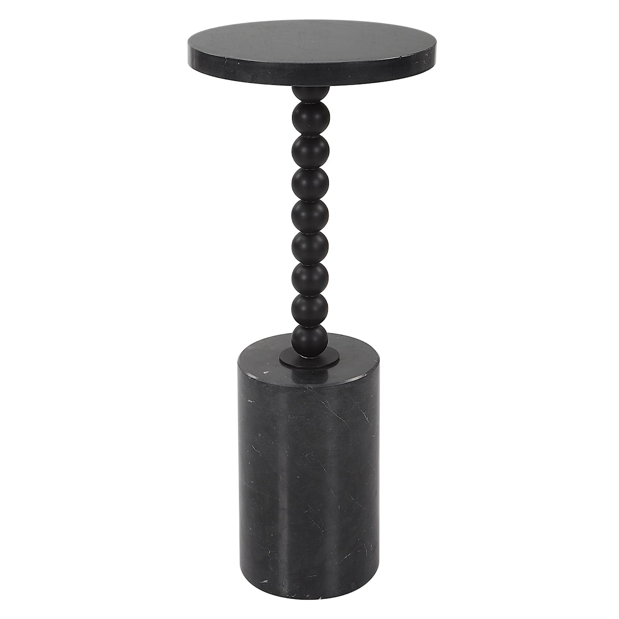 Uttermost Bead Bead Black Marble Drink Table