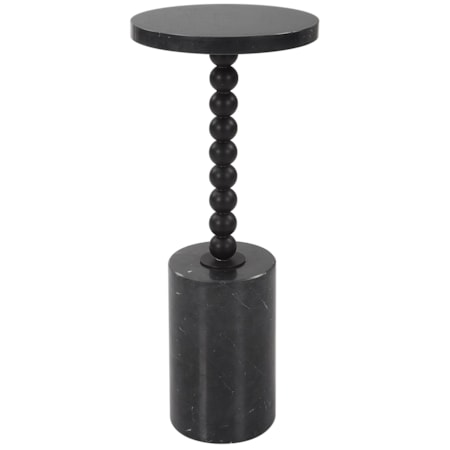 Bead Black Marble Drink Table