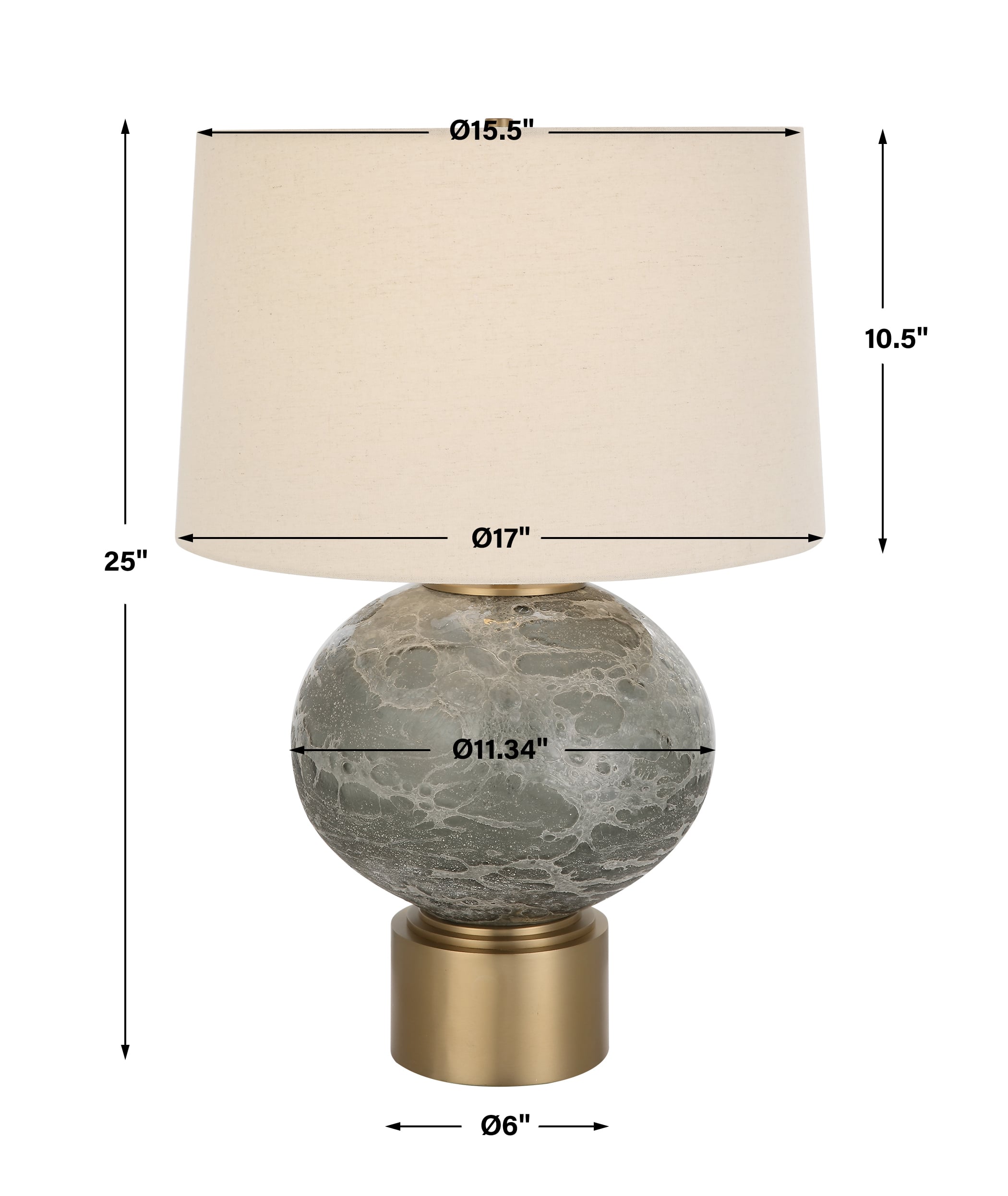 Uttermost Lunia Lunia Gray Glass Table Lamp