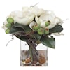 Uttermost Dobbins Magnolia Magnolia Bouquet with Glass Vase