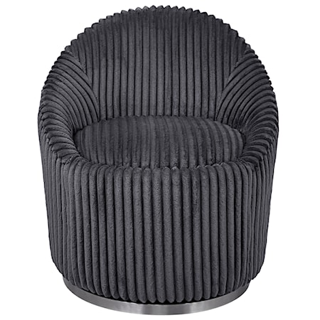 Crue Gray Fabric Swivel Chair