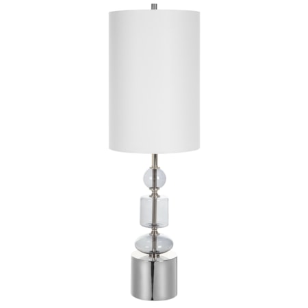 Gray Glass Buffet Lamp