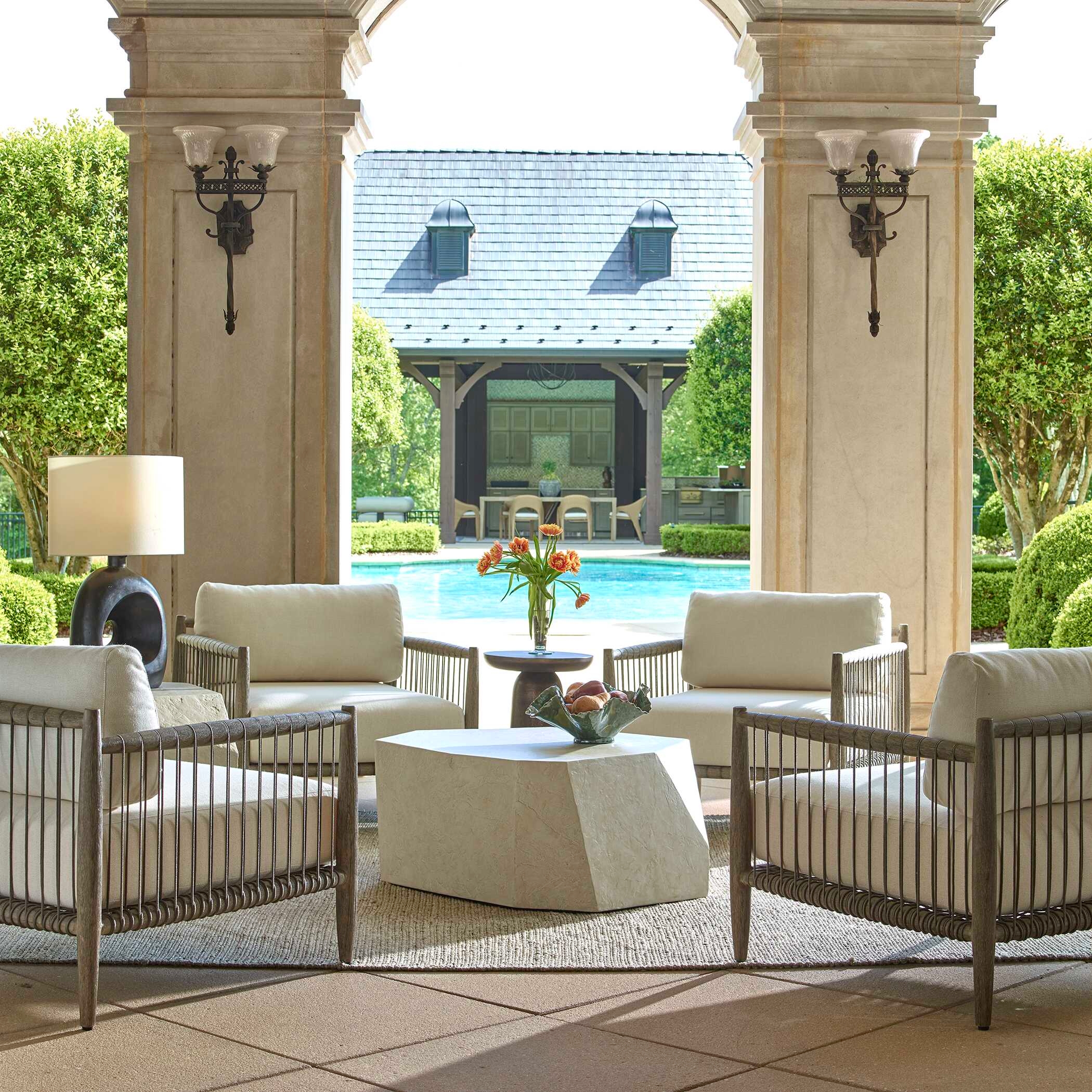 Borneo White Outdoor Lounge Chair