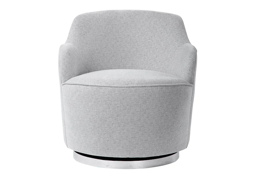 Accent Furniture - Accent Chairs Hobart Casual Swivel Chair by Uttermost at Goffena Furniture & Mattress Center