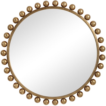 Cyra Gold Round Mirror