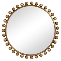 Cyra Gold Round Mirror