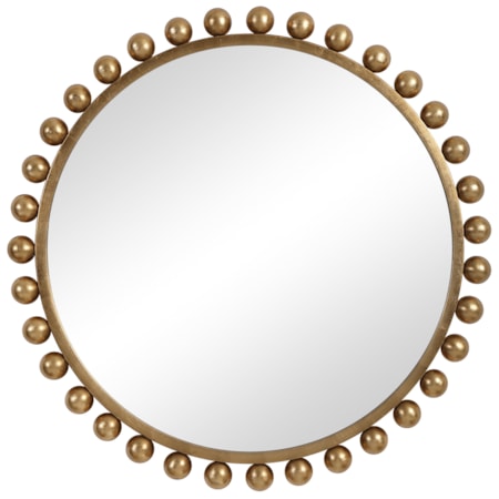 Cyra Gold Round Mirror
