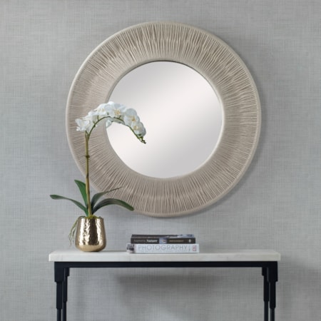 Sailor&apos;s Knot White Small Round Mirror