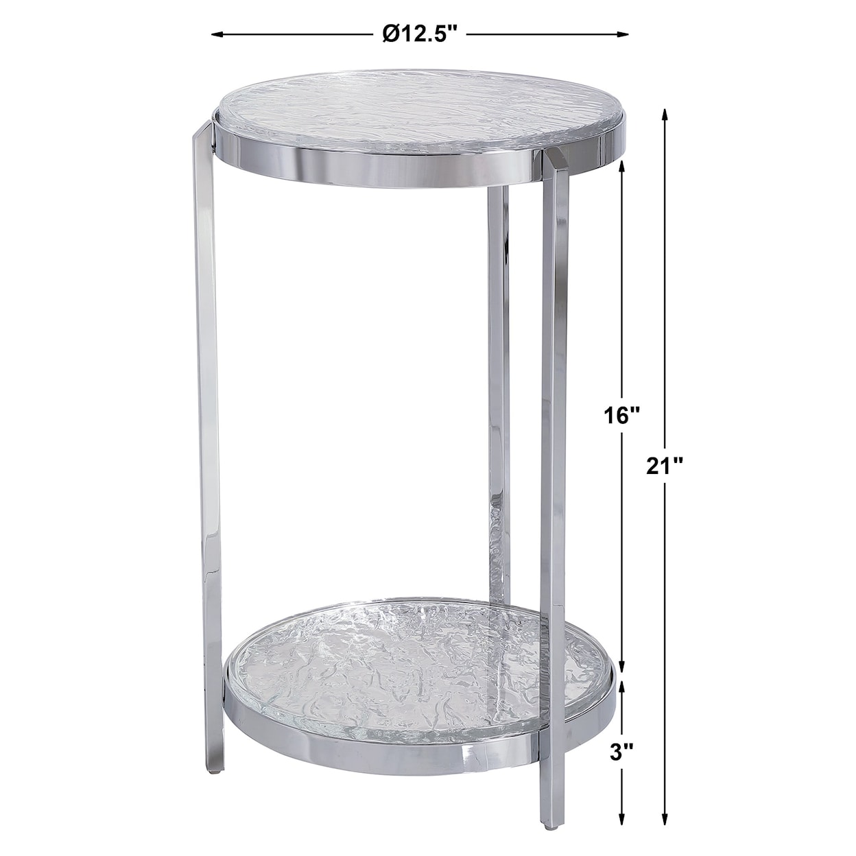 Uttermost Accent Furniture - Occasional Tables Clarence Textured Glass Accent Table