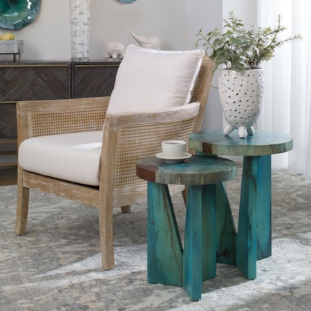 Nadette Blue Nesting Tables S/2