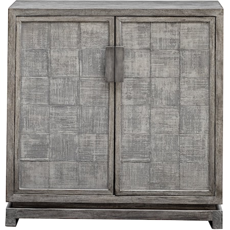 Hamadi Distressed Gray 2-Door Cabinet